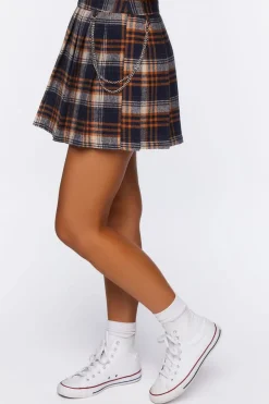 Plaid Wallet Chain Mini Skirt