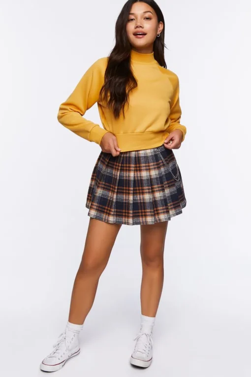 Plaid Wallet Chain Mini Skirt