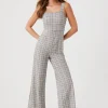 Plaid Wide-Leg Jumpsuit