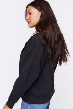 Plaid-Lined Zip-Up Hoodie