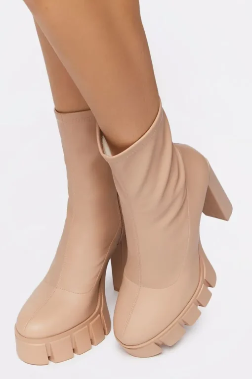 Platform Lug-Sole Ankle Boots