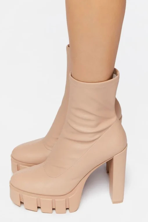 Platform Lug-Sole Ankle Boots