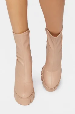 Platform Lug-Sole Ankle Boots