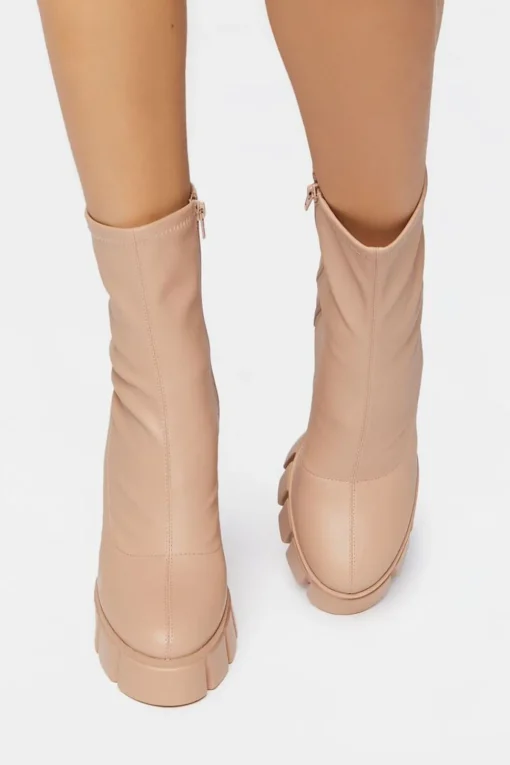 Platform Lug-Sole Ankle Boots