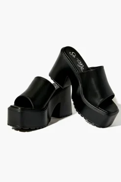 Platform Open-Toe Block Heels