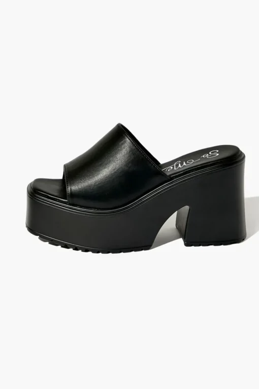 Platform Open-Toe Block Heels