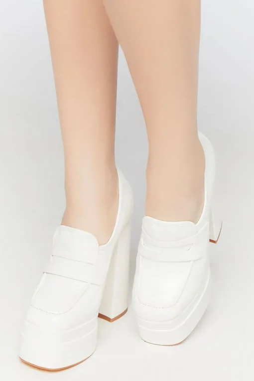 Platform Penny Loafer Pumps