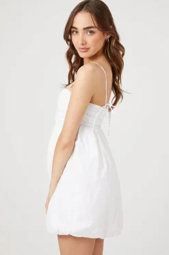 Pleated Bubble-Hem Mini Dress
