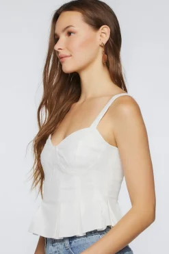 Pleated Cropped Peplum Top