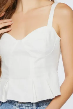 Pleated Cropped Peplum Top