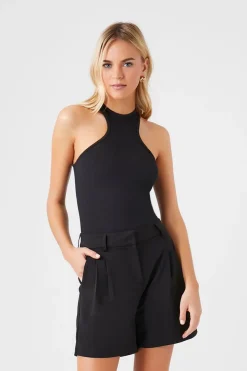 Pleated High-Rise Shorts