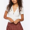 Pleated Plaid Mini Skirt