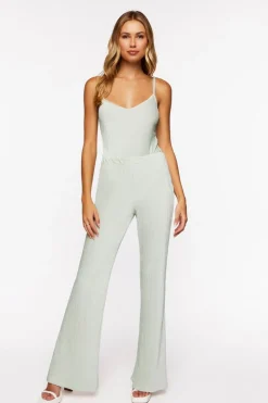 Pleated Velvet Cami Bodysuit