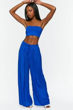 Pleated Wide-Leg Palazzo Pants