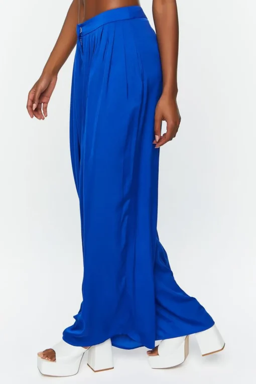 Pleated Wide-Leg Palazzo Pants