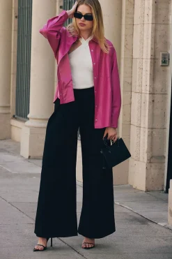 Pleated Wide-Leg Pants