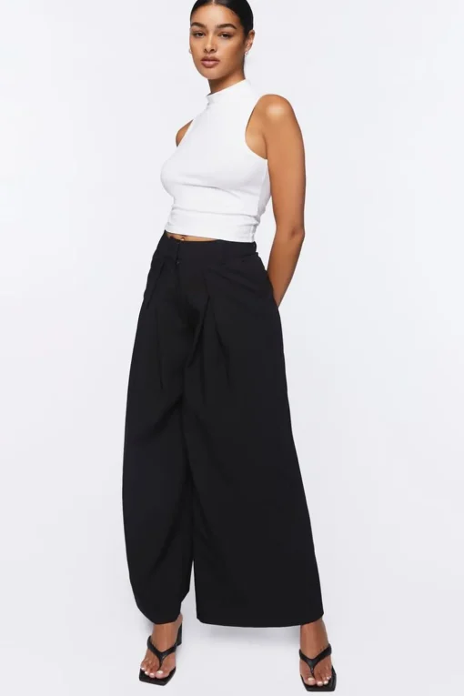 Pleated Wide-Leg Pants