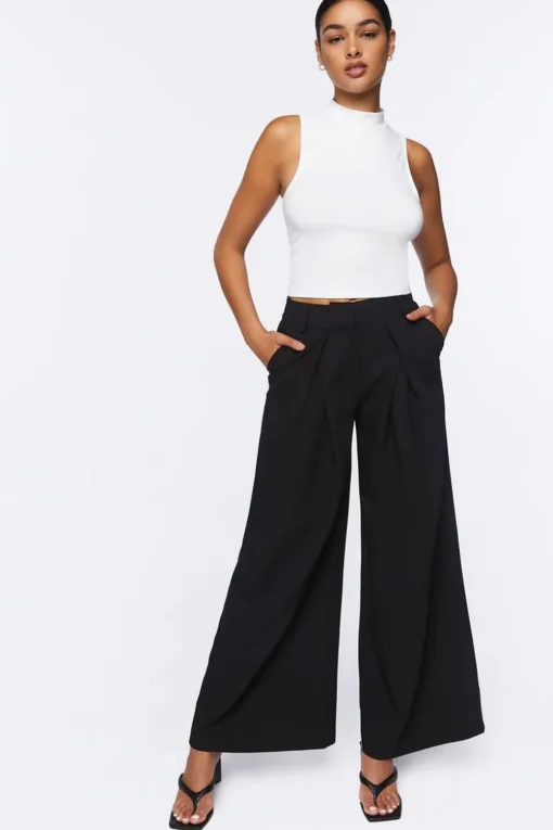 Pleated Wide-Leg Pants