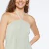 Plisse Halter Top