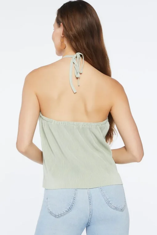 Plisse Halter Top