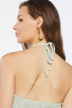 Plisse Halter Top