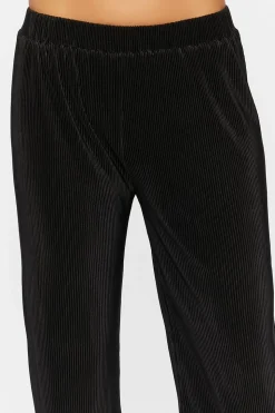Plisse Lettuce-Edge Wide-Leg Pants