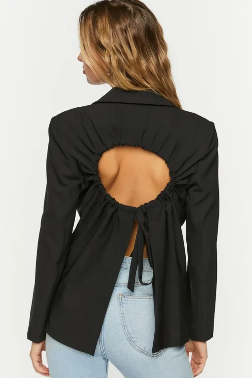 Plunging Cutout Blazer