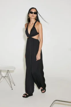 Plunging Cutout Jumpsuit
