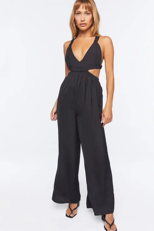 Plunging Cutout Jumpsuit