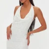 Plunging Halter Bodycon Mini Dress