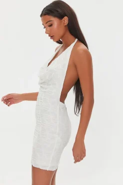 Plunging Halter Bodycon Mini Dress