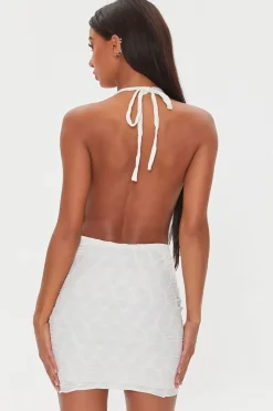 Plunging Halter Bodycon Mini Dress