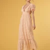 Plunging Lace Maxi Dress