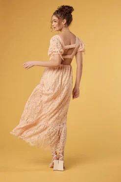 Plunging Lace Maxi Dress