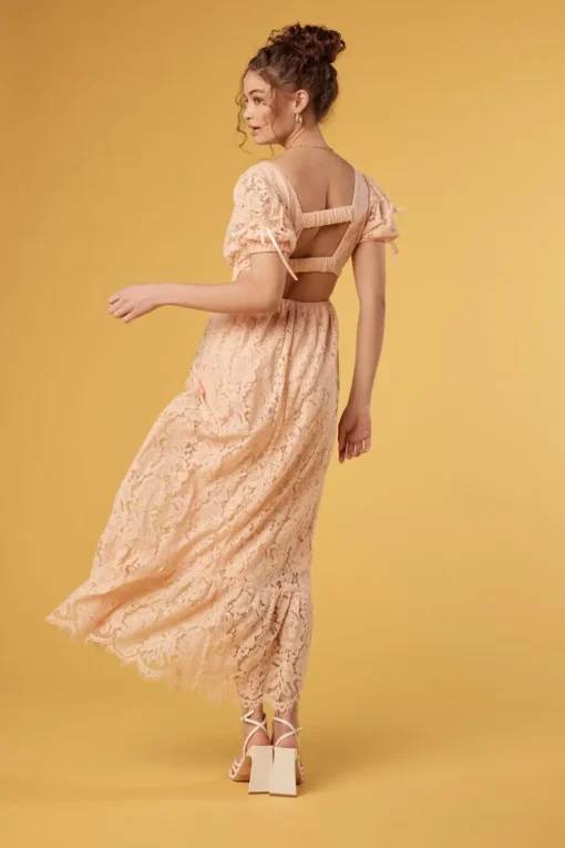 Plunging Lace Maxi Dress