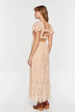 Plunging Lace Maxi Dress