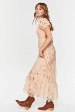 Plunging Lace Maxi Dress