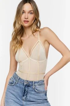 Plunging Mesh Caged Bodysuit
