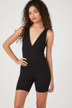Plunging Sleeveless Romper