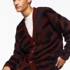 Plush Zebra Print Cardigan Sweater