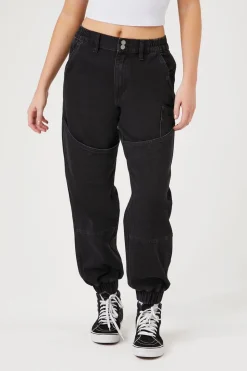 Pocket High-Rise Denim Joggers