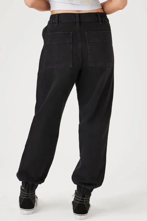 Pocket High-Rise Denim Joggers