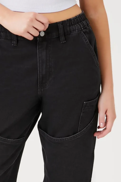 Pocket High-Rise Denim Joggers
