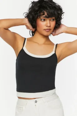 Pointelle Cropped Combo Cami