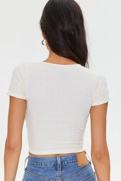 Pointelle Knit Crop Top