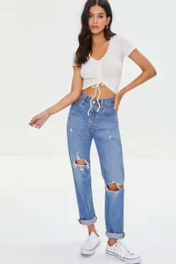 Pointelle Knit Crop Top