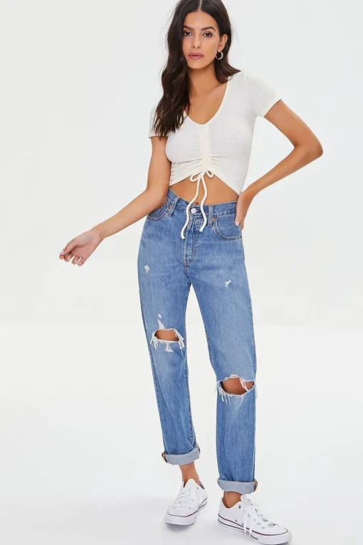Pointelle Knit Crop Top