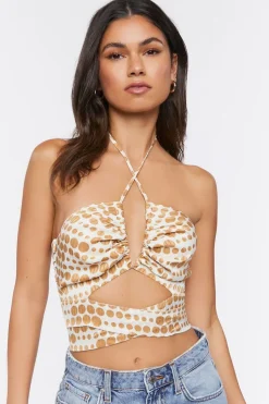 Polka Dot Halter Crop Top