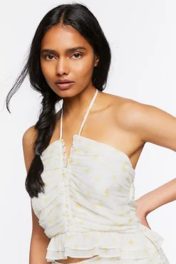 Polka Dot Halter Crop Top