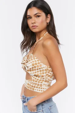 Polka Dot Halter Crop Top